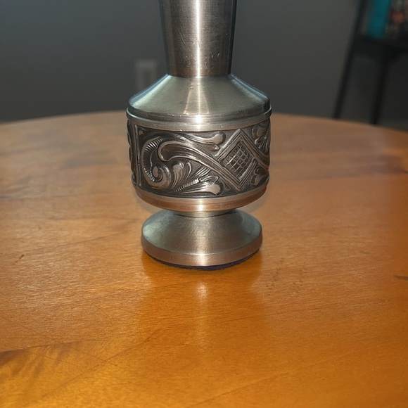 Selandia Pewter Rosemaling / Acanthus Elegant Silver Vase - Picture 2 of 4